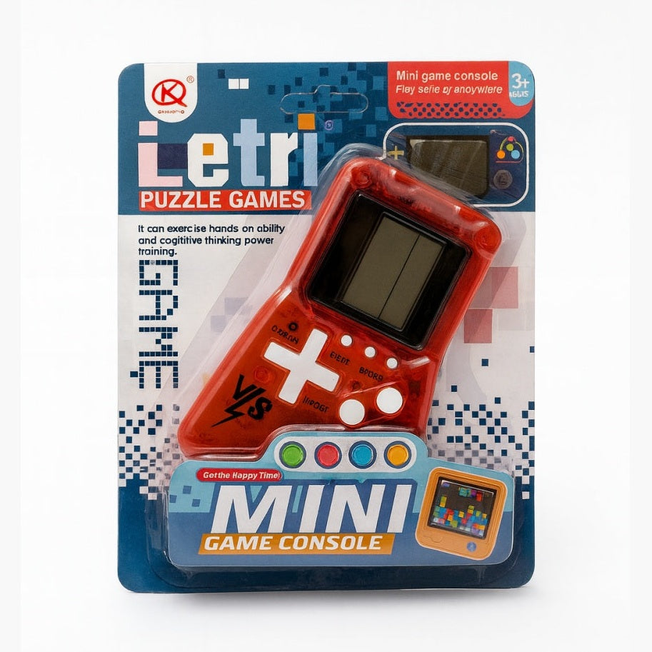 Mini Consola Jocuri Puzzle Rosie, Jocuri Clasice Tip Tetris, Portabila pentru Copii