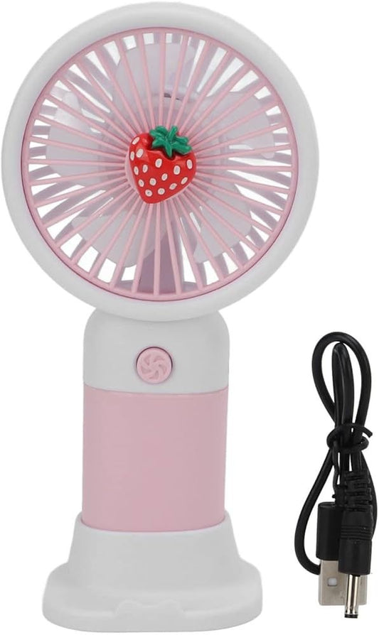 Mini ventilator portabil de mana, reincarcabil USB, 3 trepte viteza, portocaliu cu alb