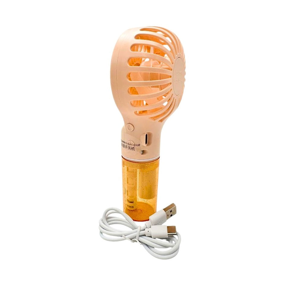 Mini ventilator spray multifunctional portabil 17cm cu racire si umidificare, 4 viteze, rezervor 6.5cm, USB,
