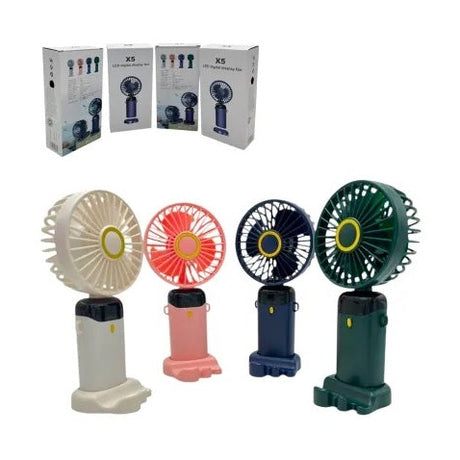 Miniventilator X5 portabil 2.5W cu afisaj LED, alimentare 5V 2A, carcasa ABS PC, usor si compact,