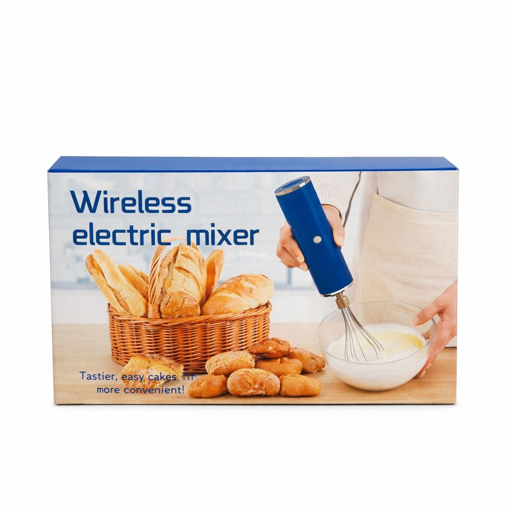 Mixer electric fără fir, portabil, din plastic Alb, ideal pentru bucătărie