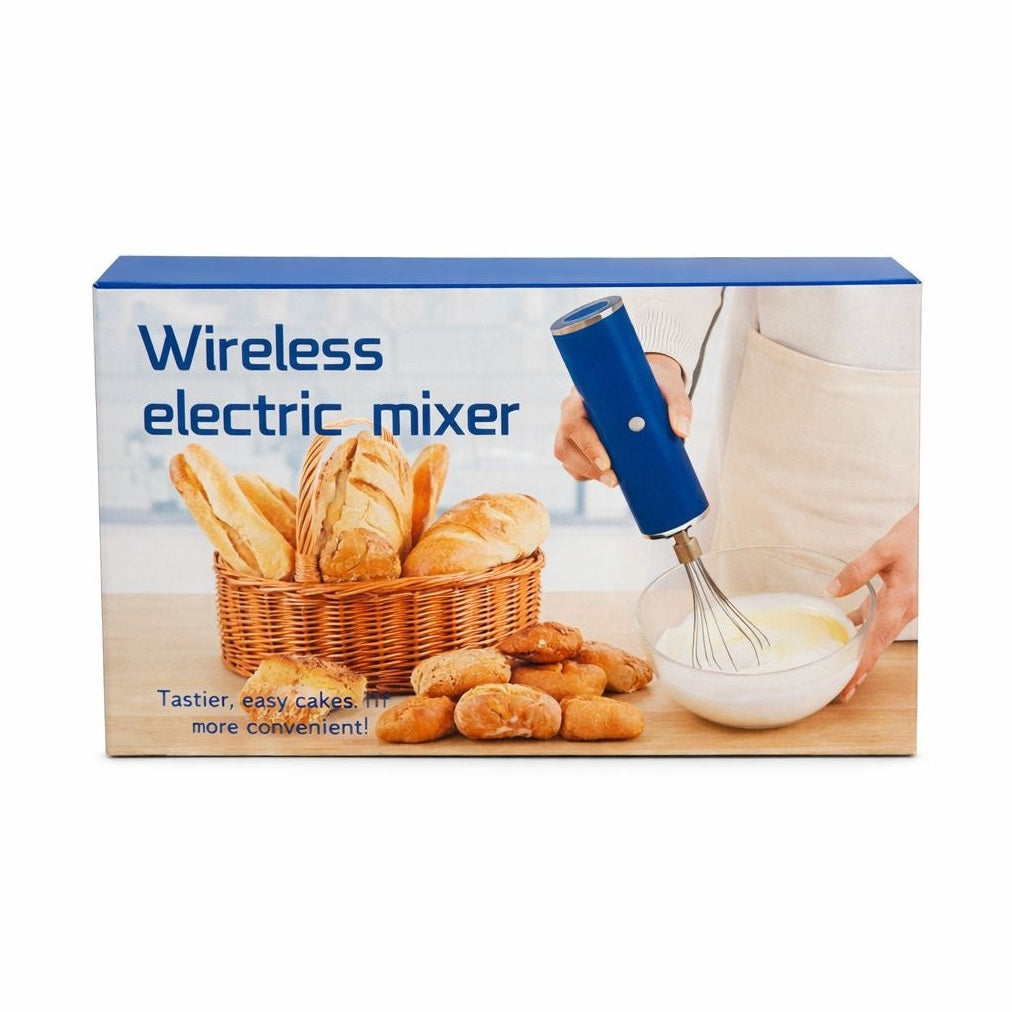 Mixer electric fără fir, portabil, din plastic Alb, ideal pentru bucătărie