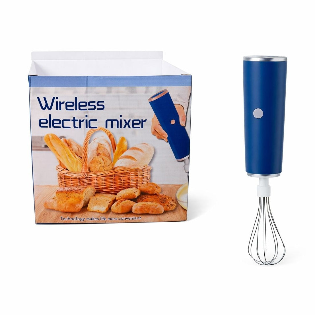 Mixer electric fără fir, portabil, din plastic Albastru, ideal pentru bucătărie
