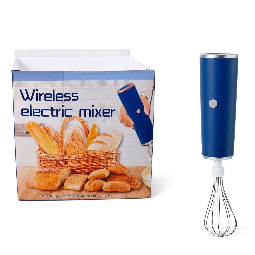 Mixer electric fără fir, portabil, din plastic Albastru, ideal pentru bucătărie