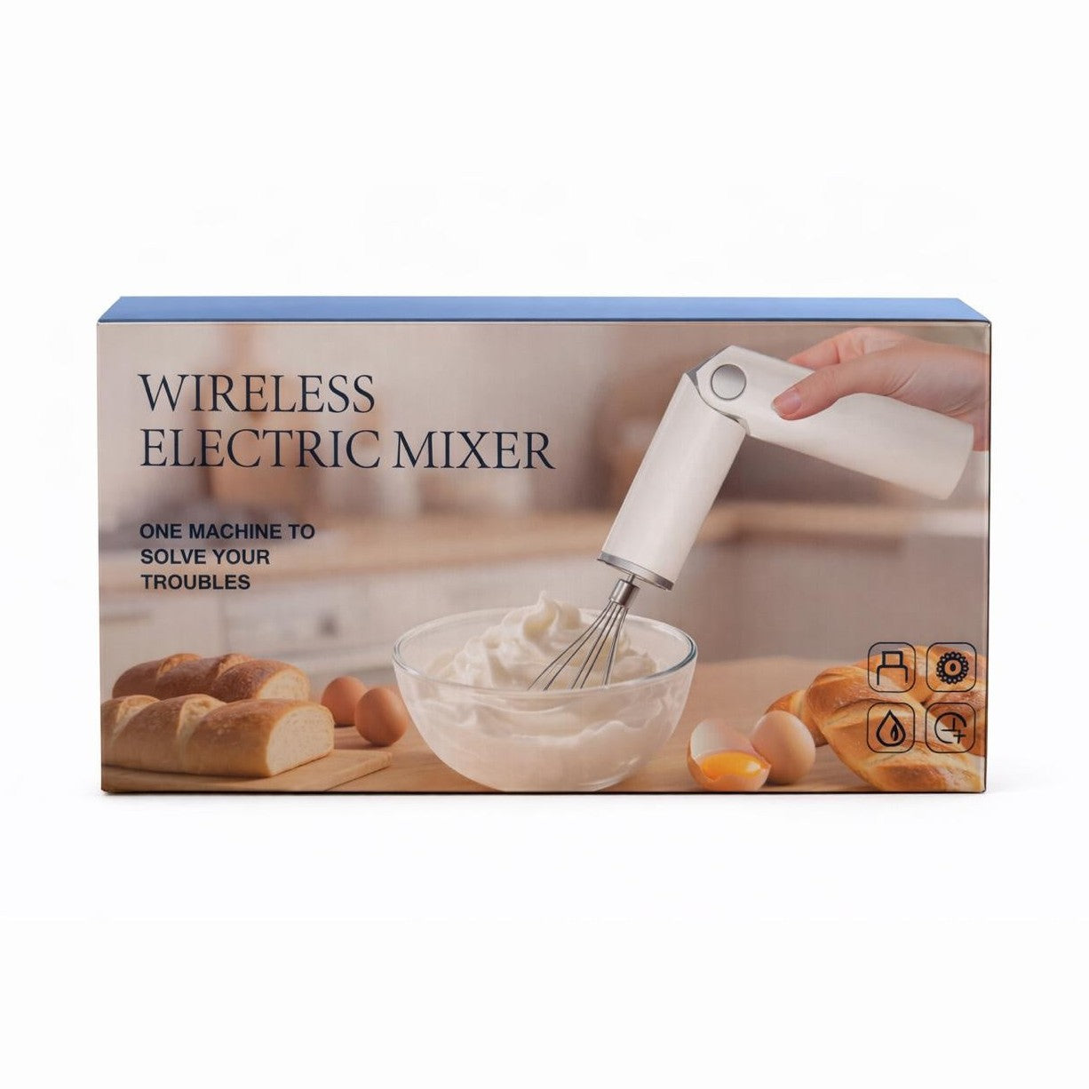 Mixer electric portabil fără fir pentru bucătărie, usb, culoare alb