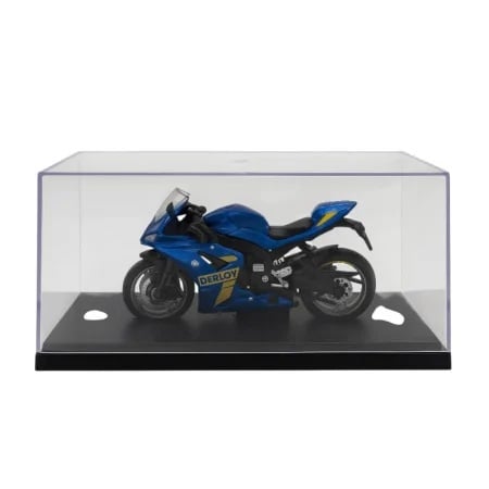 Motocicleta Metalica Die-Cast Sport Derloy Albastra – Scara 1:12 Pull Back Lumini Sunete