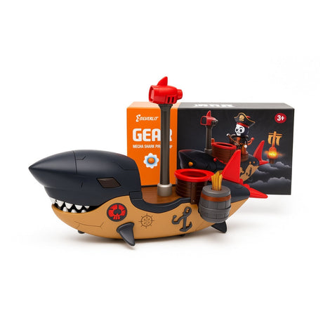 Nava Pirat Mecha Shark , Jucarie Creativa cu Accesorii, 21.5 cm