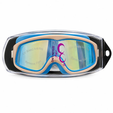 Ochelari de Înot Premium pentru Copii Albastru cu Roz – Anti-aburire, Protecție UV, Bandă Reglabilă