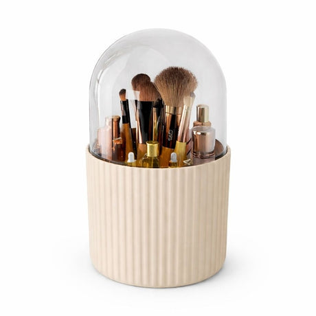 Organizator cosmetic cu capac transparent, cutie depozitare pensule machiaj, crem