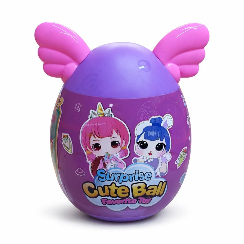 Ou Surpriză cu Păpușă, Animalut și Accesorii, Cute Ball, Plastic, 20 cm