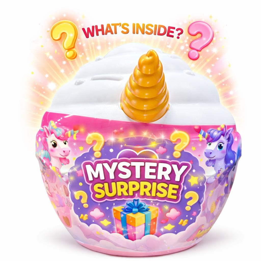 Ou surpriza unicorn mare cu accesorii si figurine, jucarie copii 3+ 27 cm