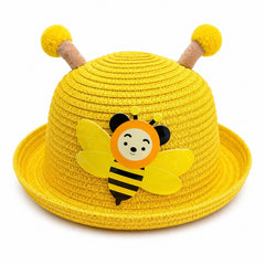 Palarie de Vara Galbena pentru Copii, cu Design Albina si Protectie UV
