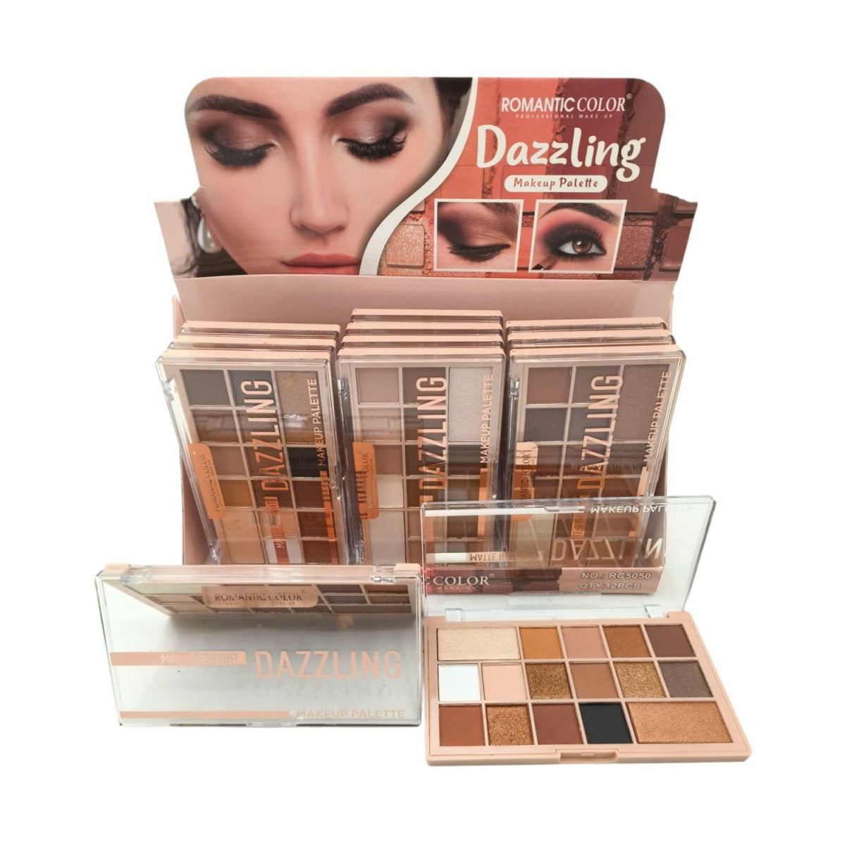 Paleta Farduri de Pleoape Romantic Color Dazzling , 12 Nuante Pigmentate, Machiaj Profesional