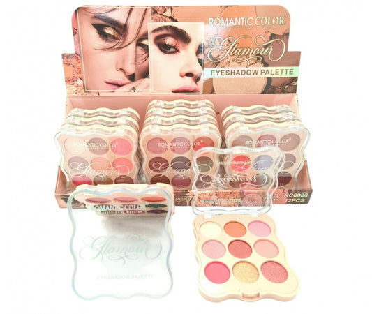 Paleta Farduri de Pleoape , Romantic Color Glamour, 9 Culori Intense si Stralucitoare