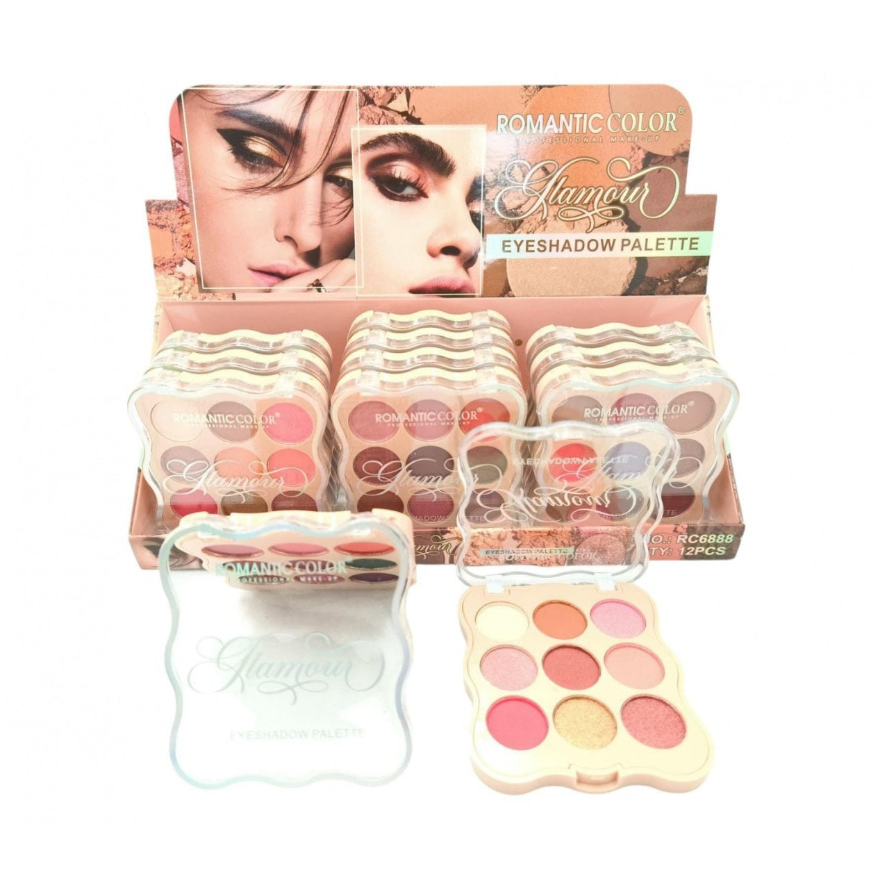 Paleta Farduri de Pleoape , Romantic Color Glamour, 9 Culori Intense si Stralucitoare