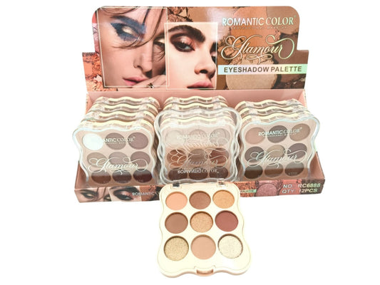 Paleta Farduri de Pleoape , Romantic Color Glamour, 9 Culori Intense si Stralucitoare