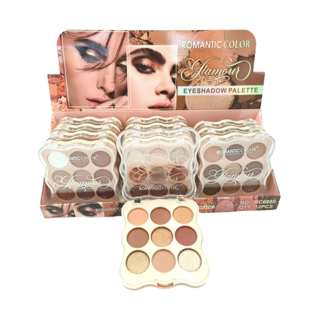 Paleta Farduri de Pleoape , Romantic Color Glamour, 9 Culori Intense si Stralucitoare