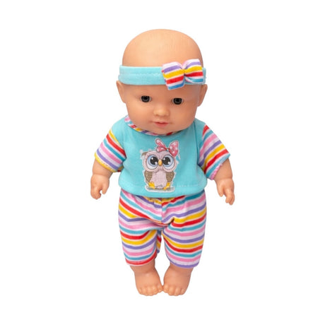 Păpușă Bebelus din Vinil cu Haine Multicolore și Accesorii, 22.5 cm