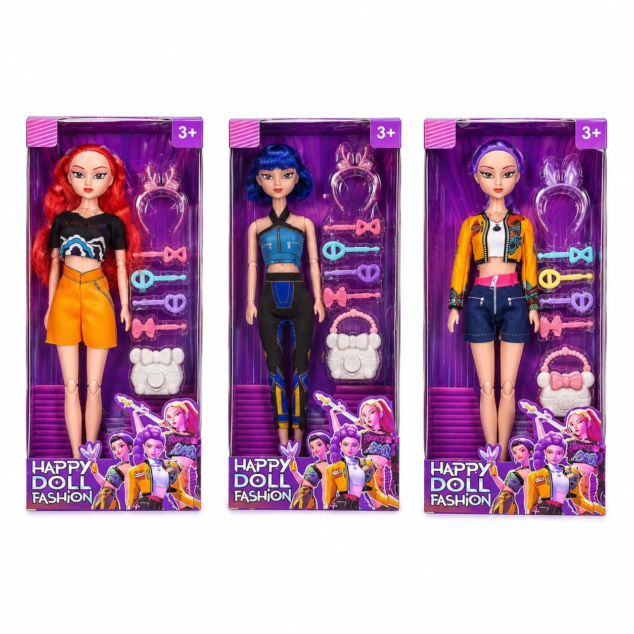 Păpușă Fashion cu Accesorii, Model Aleatoriu – Păpușă Articulată pentru Fetițe, 3+ Ani