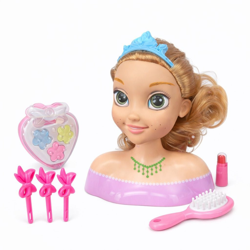 Papusa pentru coafat si machiaj, pentru copii, cu accesorii incluse, 24cm