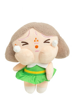 Papusa Plus Tristuta cu Rochita Verde 20 cm , Jucarie Kawaii Emo Cute