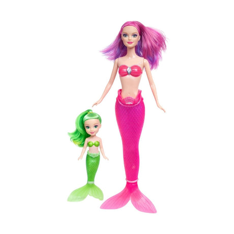 Papusa sirena roz+ mini papusa sirena albastra