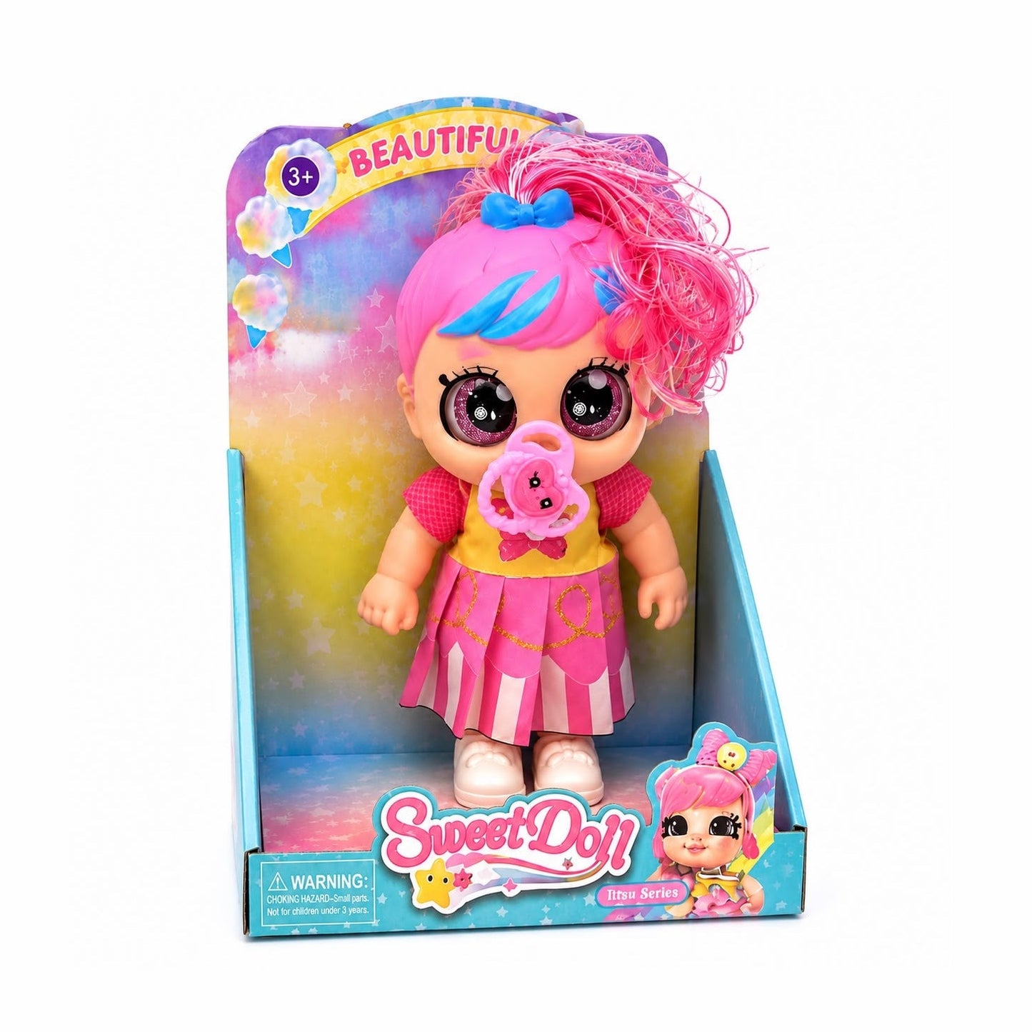 Păpușă Sweet Doll cu Suzetă și Ochi Mari, Model Aleatoriu, 3+ Ani