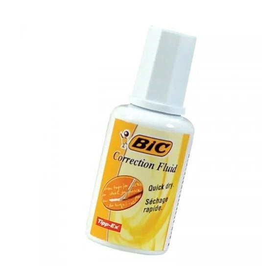 Pasta corectoare Bic 20ml , fluid corector cu pensula, pe baza de solvent, pentru corectii rapide,
