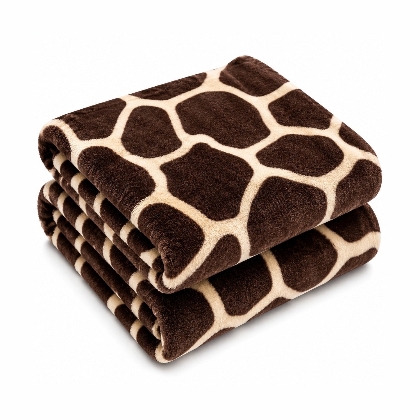 Patura Cocolino Pufoasa Model Girafa, Crem/Maro, 200x220 cm