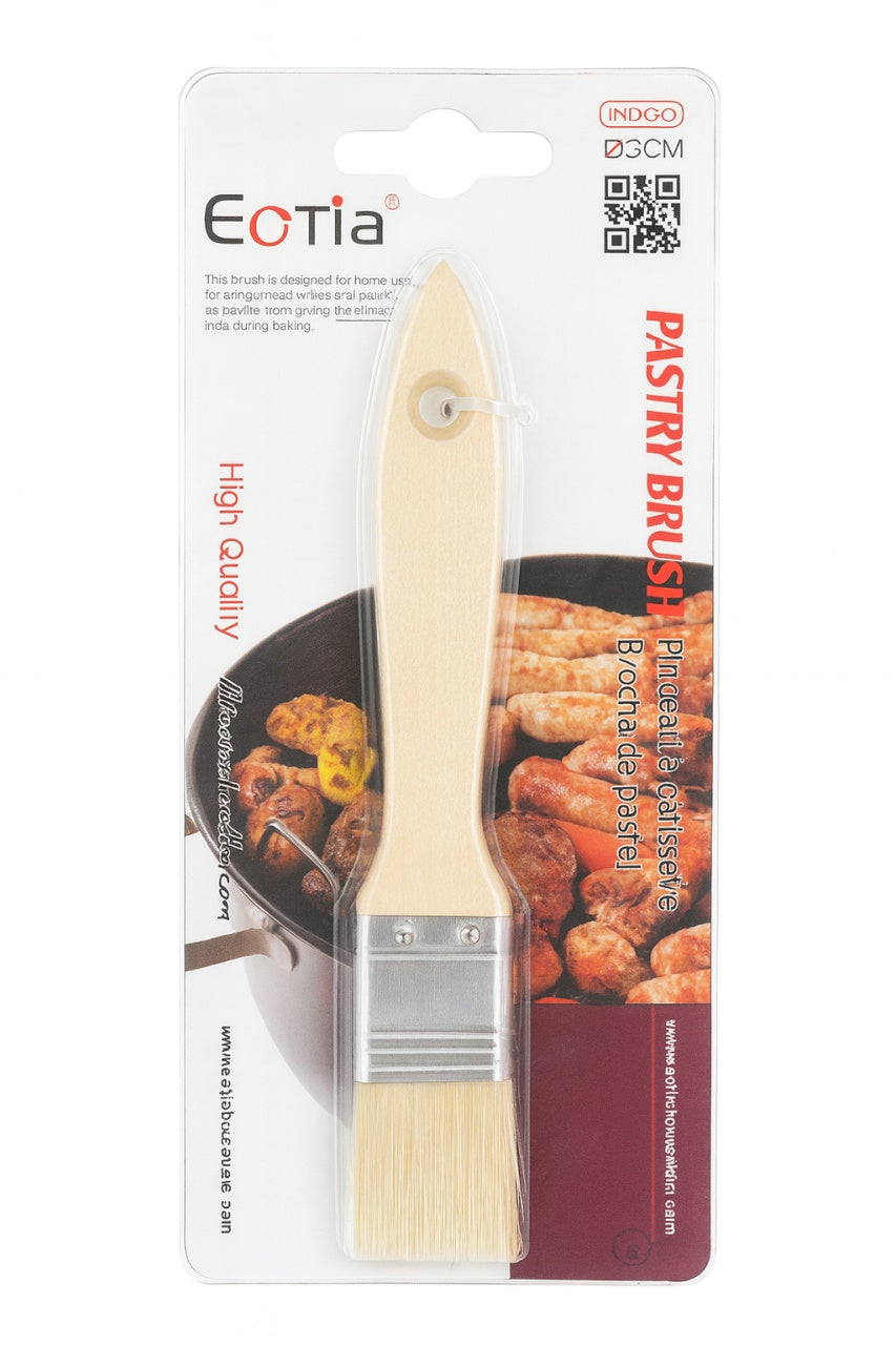 Pensula patiserie Ectia 21CM, maner lemn, pensula bucatarie pentru ungere