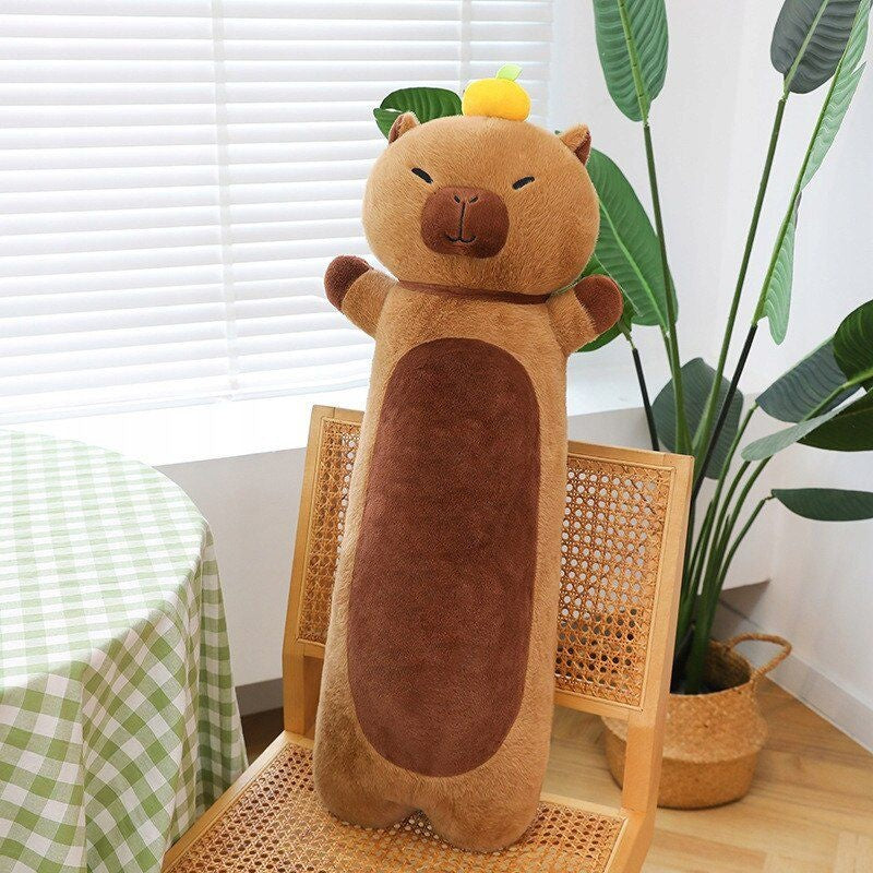 Perna Plus Animalut Maro 50 cm , Jucarie Pufoasa Kawaii, Decor si Relaxare