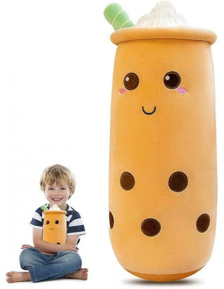 Perna Plus Bubble Tea Maro 80 cm , Jucarie XL Pufoasa, Antistres, Cadou Kawaii