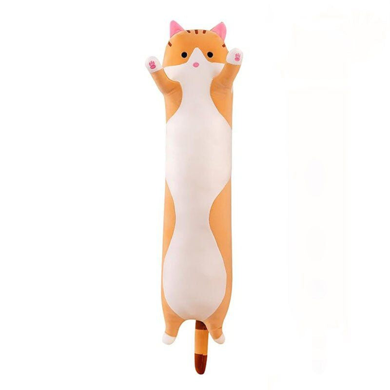 Perna Plus Pisica Portocalie 70 cm , Body Pillow XXL Super Pufoasa pentru Imbratisat