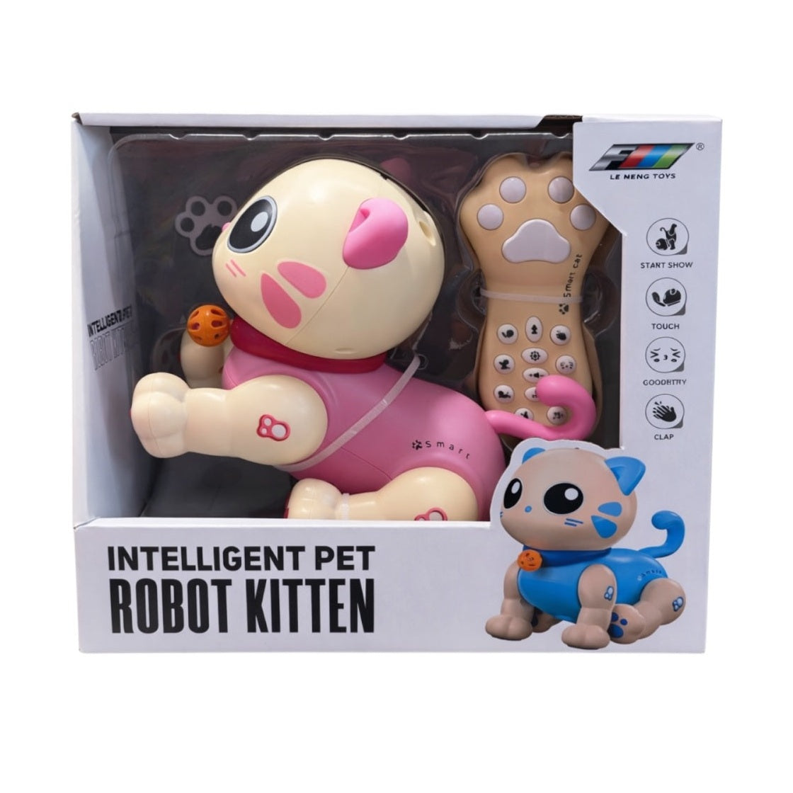 Pisicuță robot interactivă cu telecomandă, din plastic, 23,5x21,5x14 cm, jucărie educativă și distractivă
