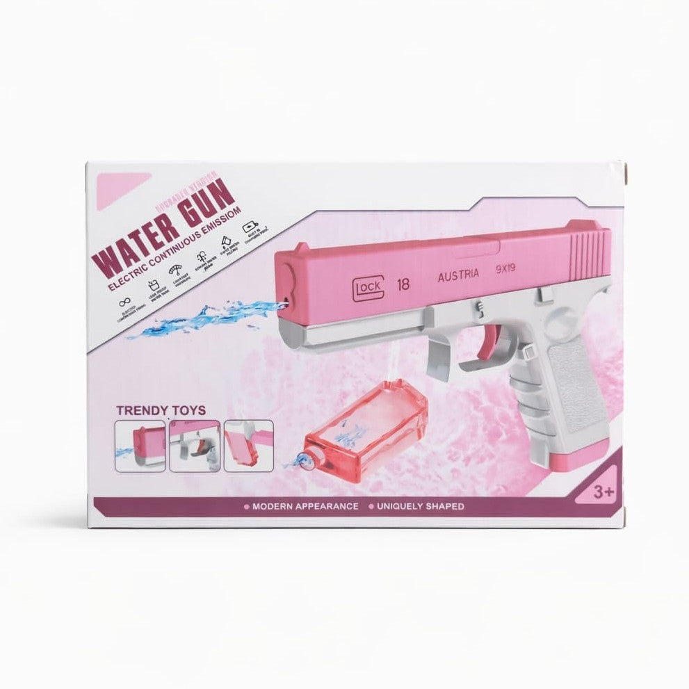 Pistol cu apa electric pentru copii, rezervor detasabil, roz alb