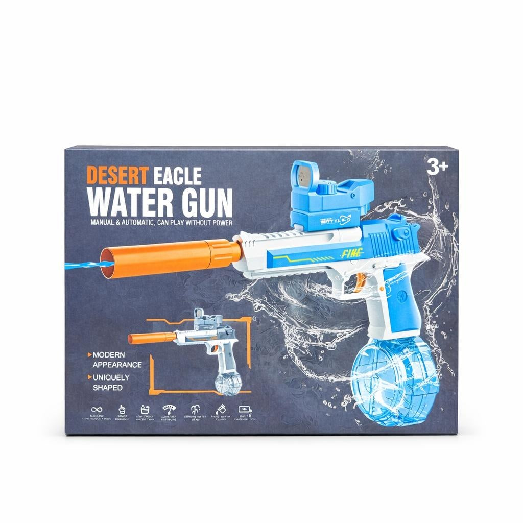 Pistol cu apa electric si manual Desert Eagle negru cu rezervor mare