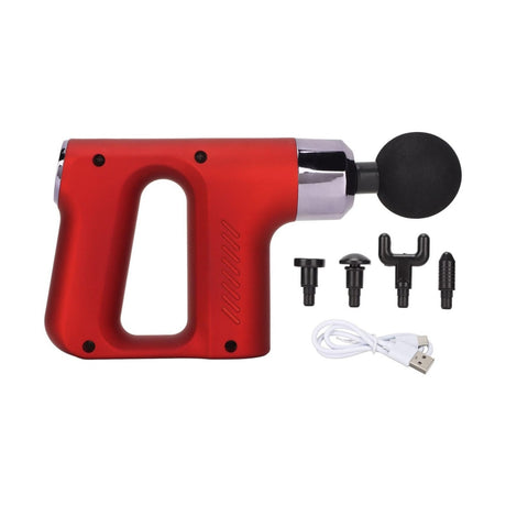 Pistol de Masaj pentru Relaxarea Musculaturii, Rosu, Material Plastic, Portabil, Rosu