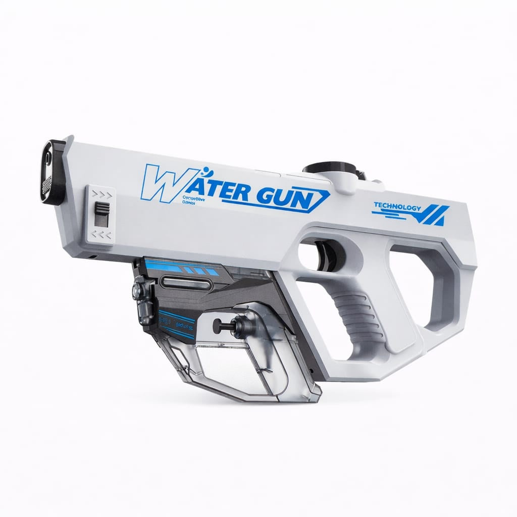 Pistol electric cu apa alb cu rezervor 600ml, 3 moduri jet, 8-10m
