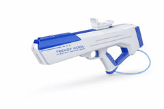 Pistol electric cu apa pentru copii, jet automat, rezervor extern 400 ml, baterie reincarcabila, albastru