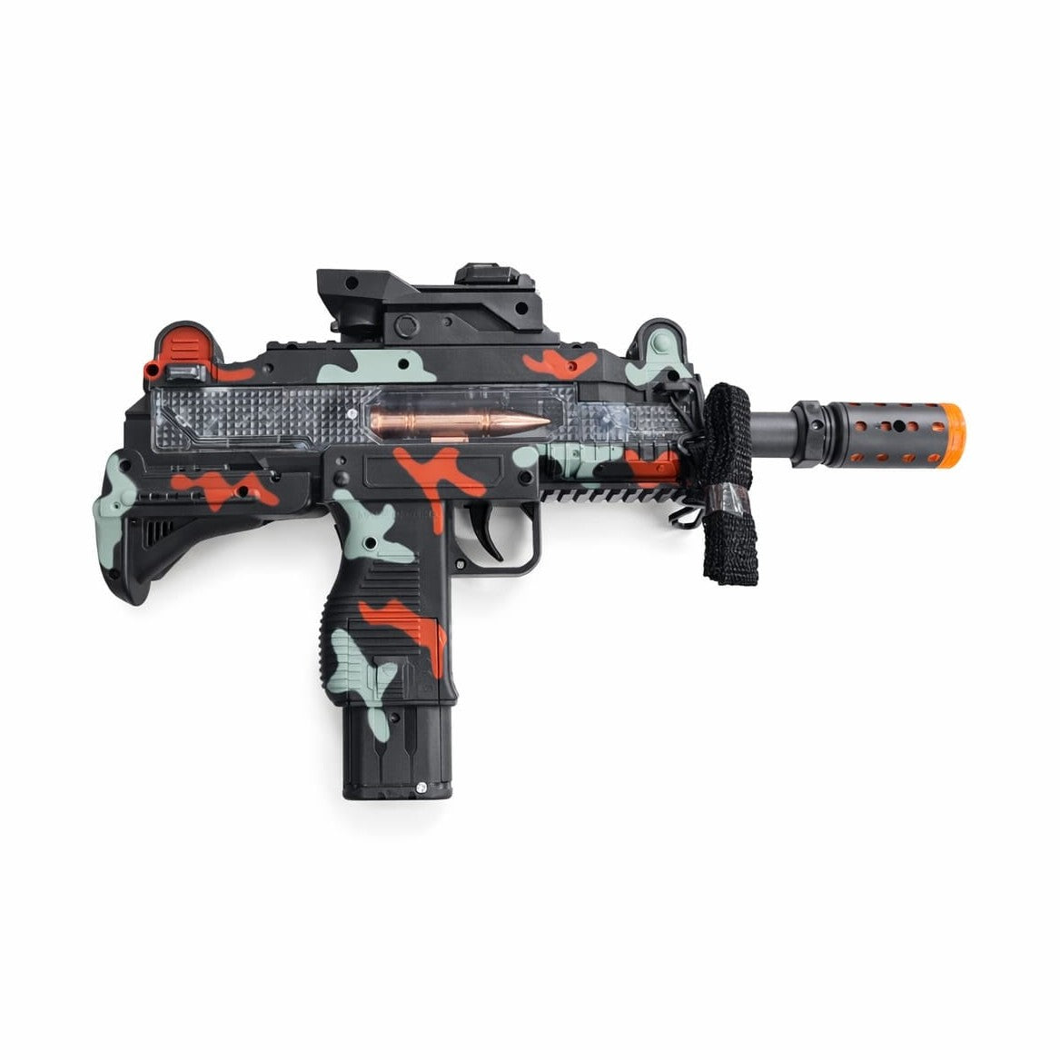 Pistol mitraliera de jucarie cu lumini si sunete, design camuflaj copii