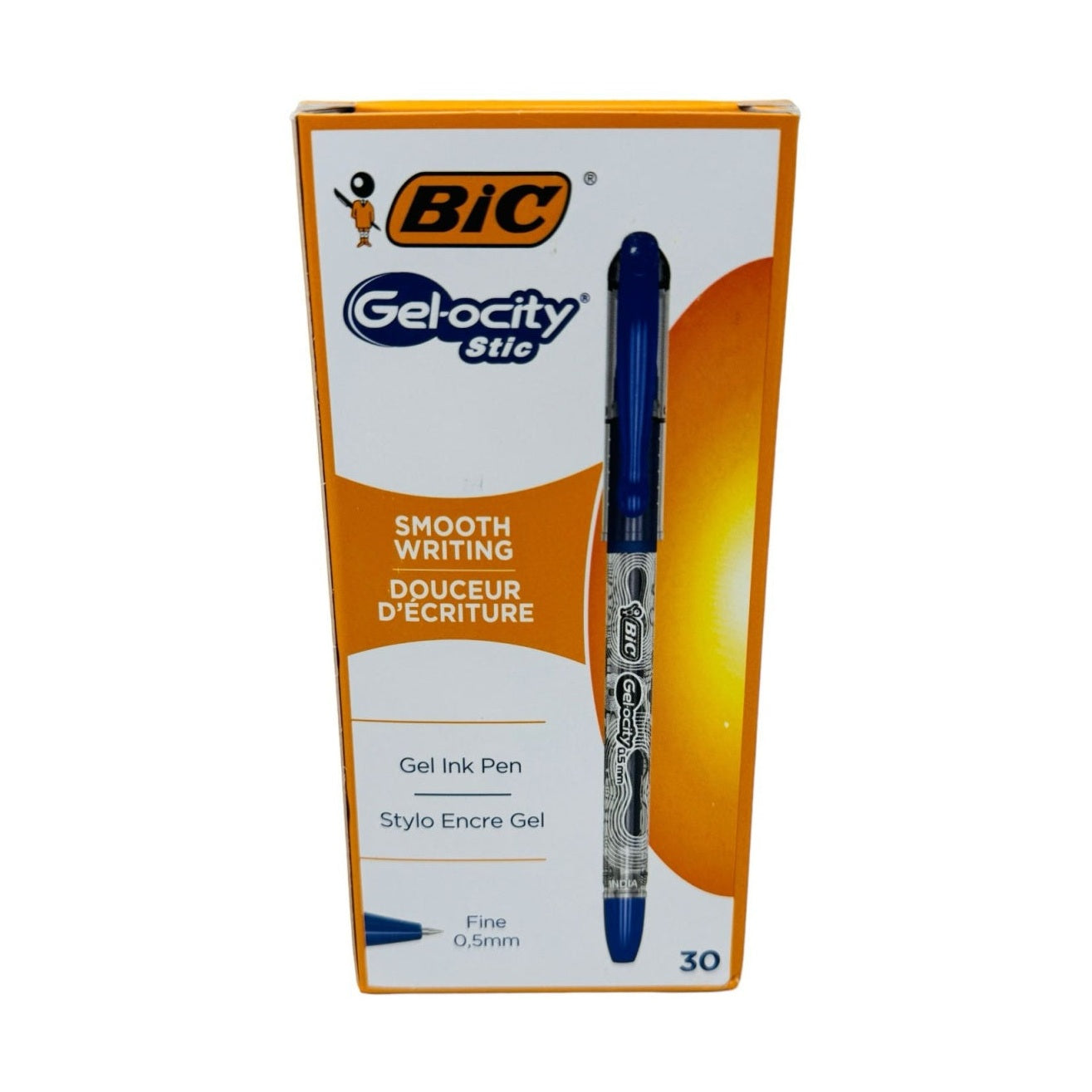 Pix cu gel Bic Gel-ocity 0.5mm, albastru , scriere rapida si precisa pentru birou si scoala,