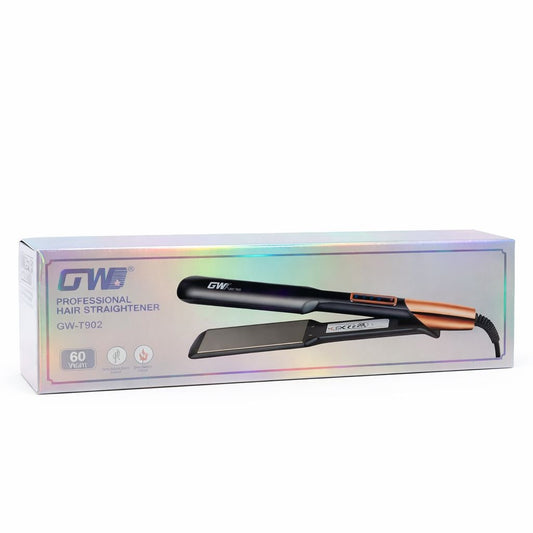 Placa de par profesionala GW-T902, 60W, pentru indreptare rapida, negru cu rose gold