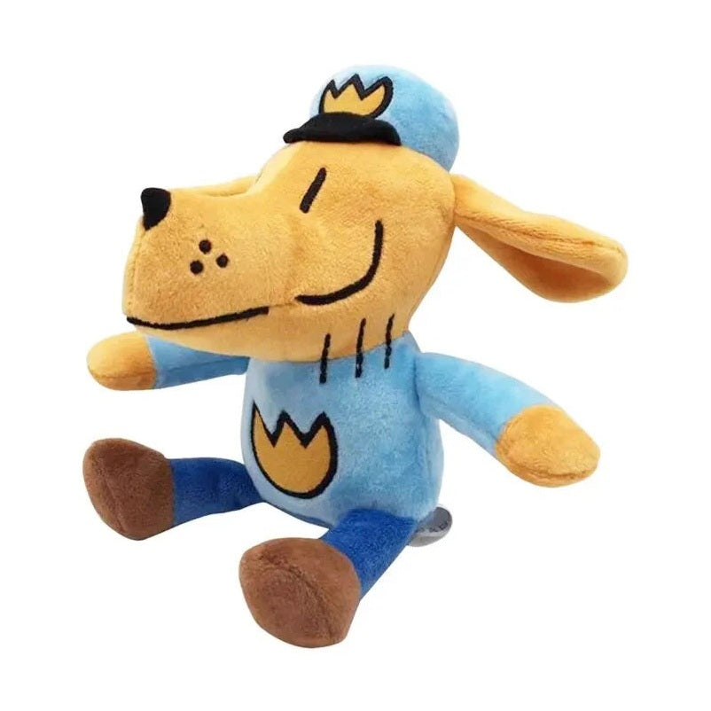 Plush Dog Man, jucarie plus caine albastru, 25 cm, moale si amuzant pentru copii