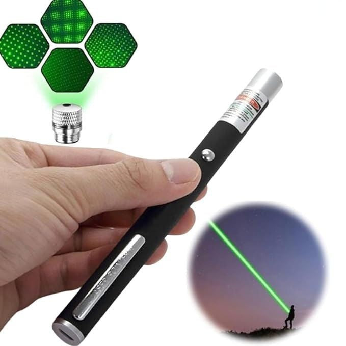 Pointer laser verde cu capete interschimbabile, modele proiectie diverse, 16.5 cm