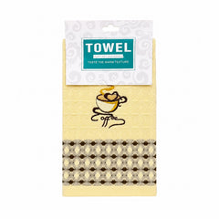 Prosop de Bucătărie 25x50 cm cu Model Cafea – Prosop Crem Absorbant