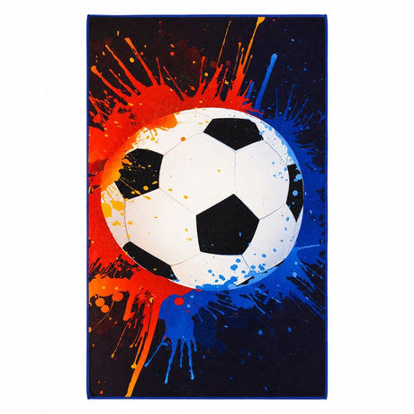 Prosop de Plajă cu Minge de Fotbal 88x180 cm – Design Sportiv Modern