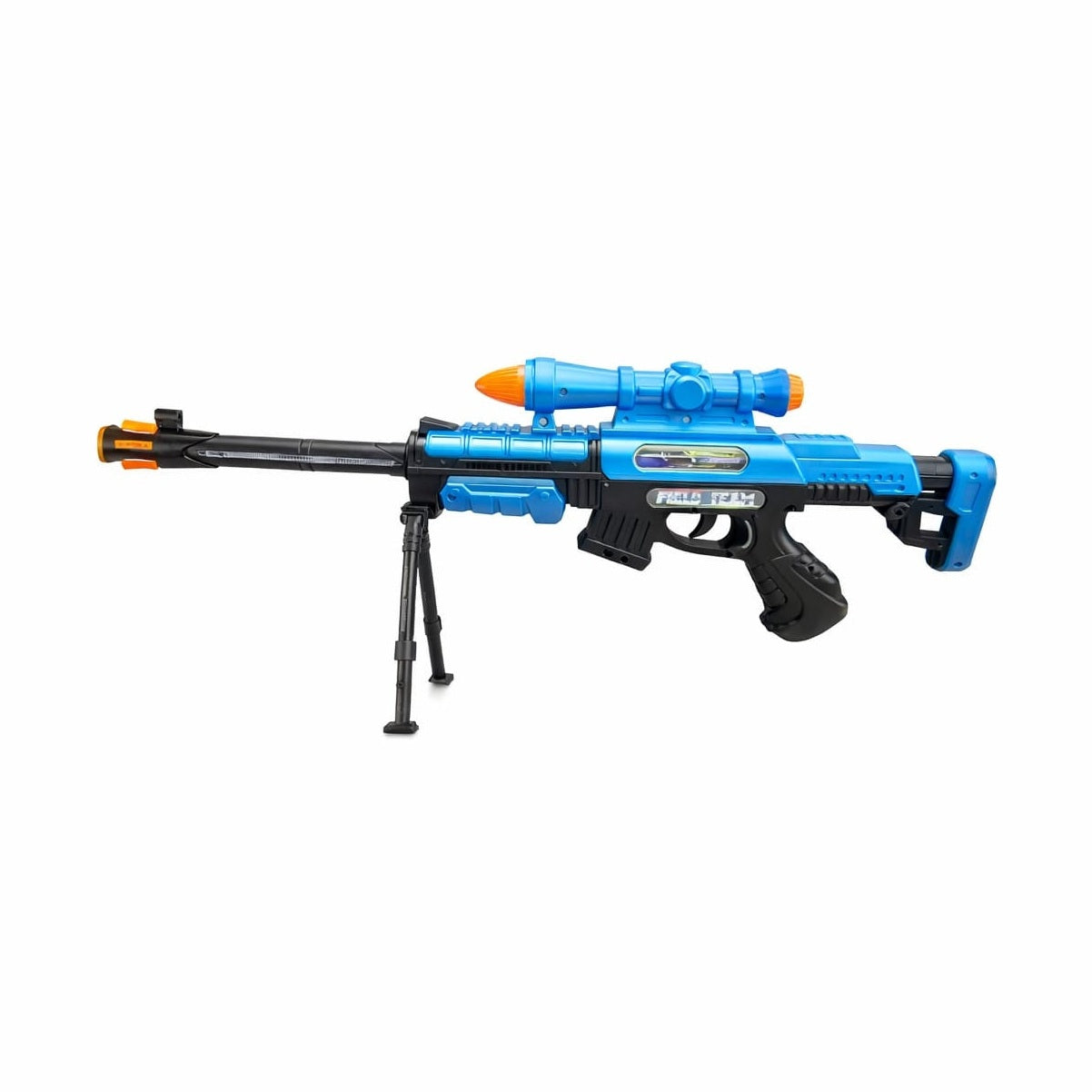 Pusca de jucarie cu luneta si trepied, lumini si sunete, model sniper copii