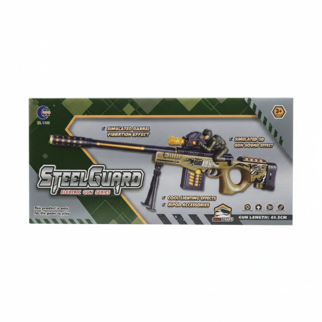 Pusca de jucărie cu sunete și lumini, plastic, Vibrating Spray Gun Z 13