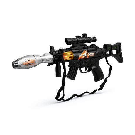 Pusca de jucarie Glare Gun cu efect fum, lumini LED si luneta
