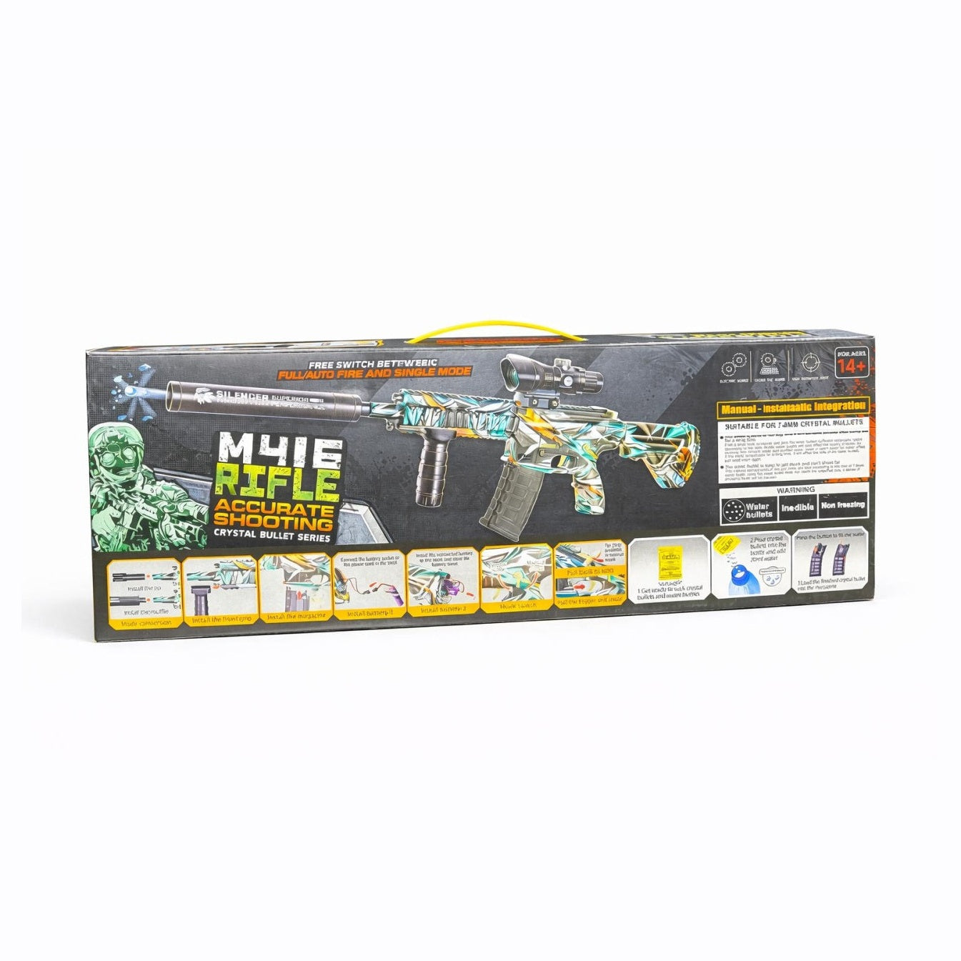 Pusca electrica crystal bullet cu luneta si amortizor, set complet cu accesorii